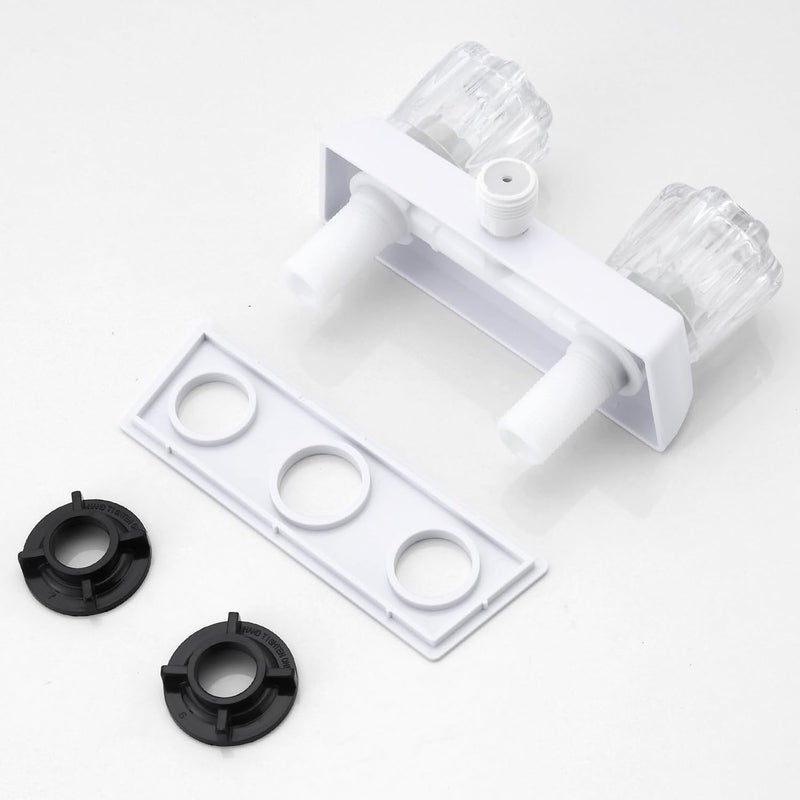 LavishStream RV Shower Faucet, 4" Shower Valve Diverter with Dual Acrylic Control Knobs, Leak-Proof Design for RV Camper Van Travel Trailer Bathroom (Indoor/Outdoor Use), White - Image 5